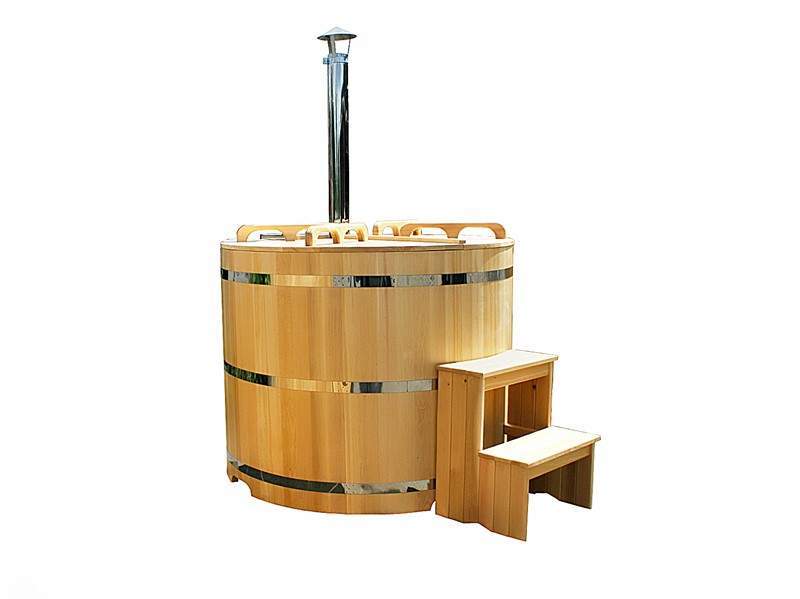 Круглая японская баня «Фурако» со встроенной дровяной печью на 3-4 человек, 1200x1800 мм (рис.2)