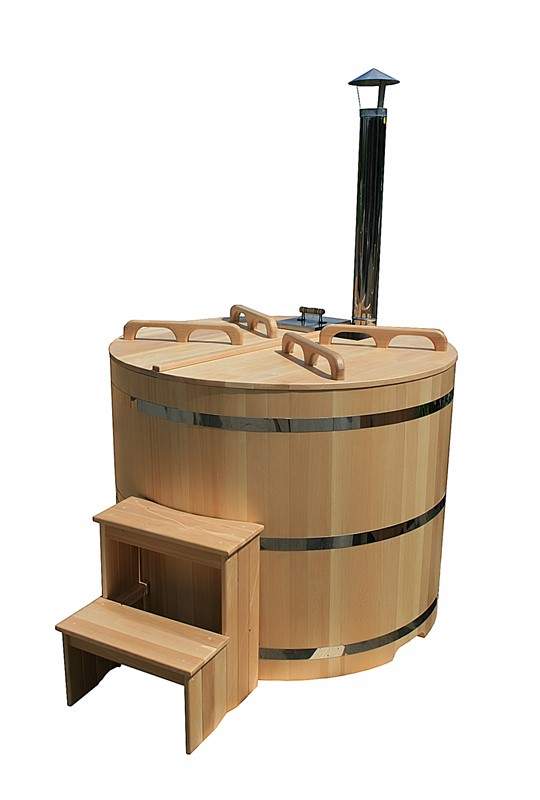 Круглая японская баня «Фурако» со встроенной дровяной печью на 3-4 человек, 1200x1800 мм (рис.9)